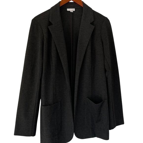 J. Jill Charcoal Gray Ponte Knit Sweatshirt Blazer/Jacket, Stretch, Size S - Picture 1 of 12